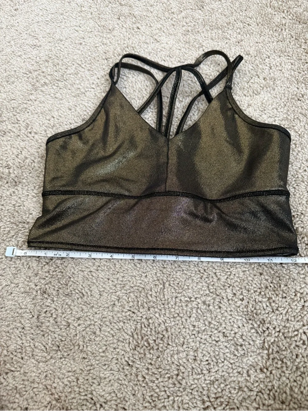 Born Primitive Metallic Strappy Sports Bra Size Small‎